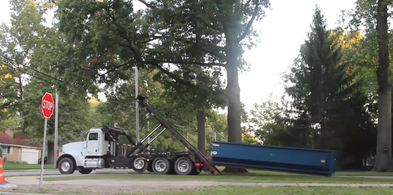 our roll off dumpster delivery at customer site  