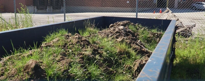 Dumpster Rental Asheville grass removal and lawn replacement by property managers
