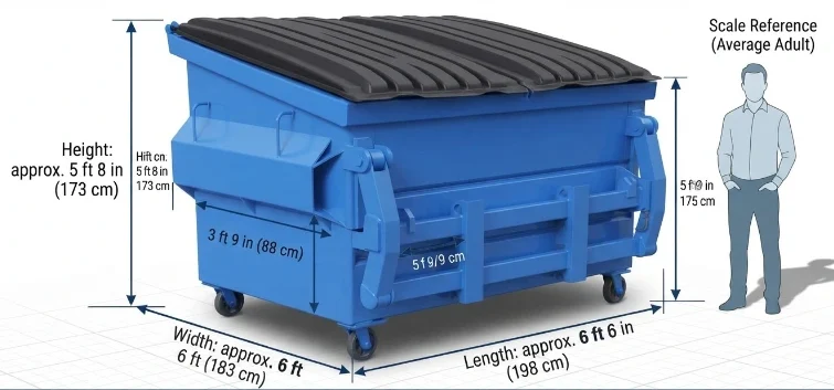 6- and 8-yard front-load dumpster dimensions and capacity comparison
