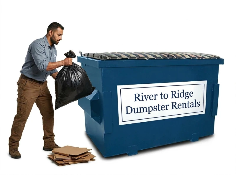 4-yard commercial front-load dumpster with a closed lid