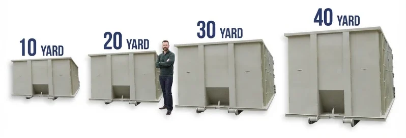 Comparison of 20 and 30-yard jobsite roll-off dumpsters