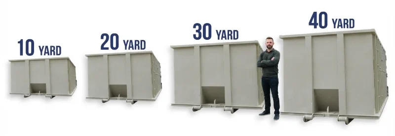 Comparison of 30 and 40-yard jobsite roll-off dumpsters