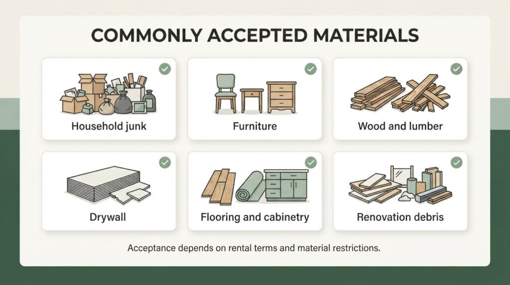 Materials Can Go in a Dumpster