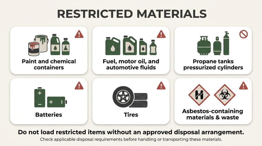 Restricted materials in Dumpster